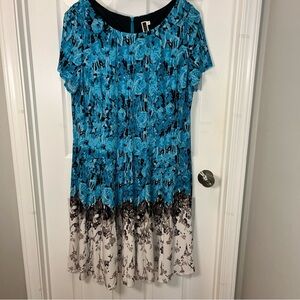 Julian Taylor Floral Blue and Black Women's Dress size 18